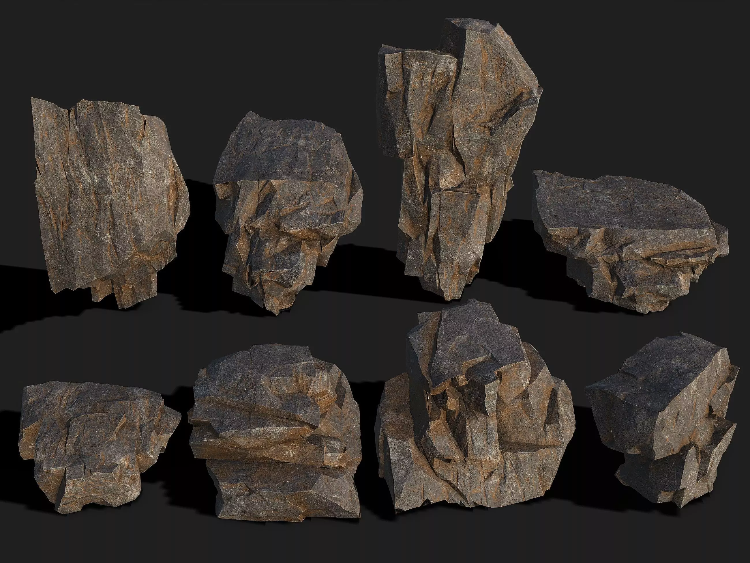 Mountain Rocks - 3D Models PBR Pack 04 Low-poly 3D model_0