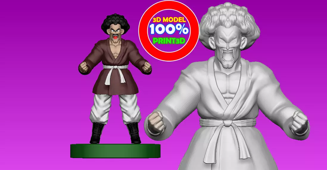 Mr satan - Dragon ball - 3d model  3D print model_0