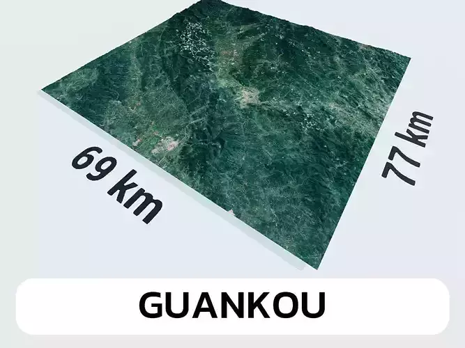 Guankou China City Landscape 3D Model