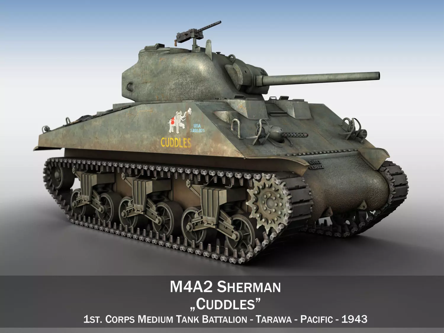 M4A2 Sherman - Cuddles 3D model