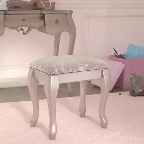 Decicco Tall Solid Wood Vanity Stool