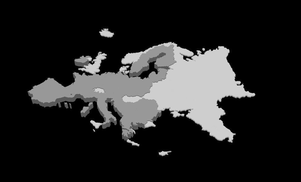 europe map  3D model_1