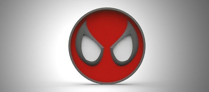 Spider-Man circle face logo 3D model