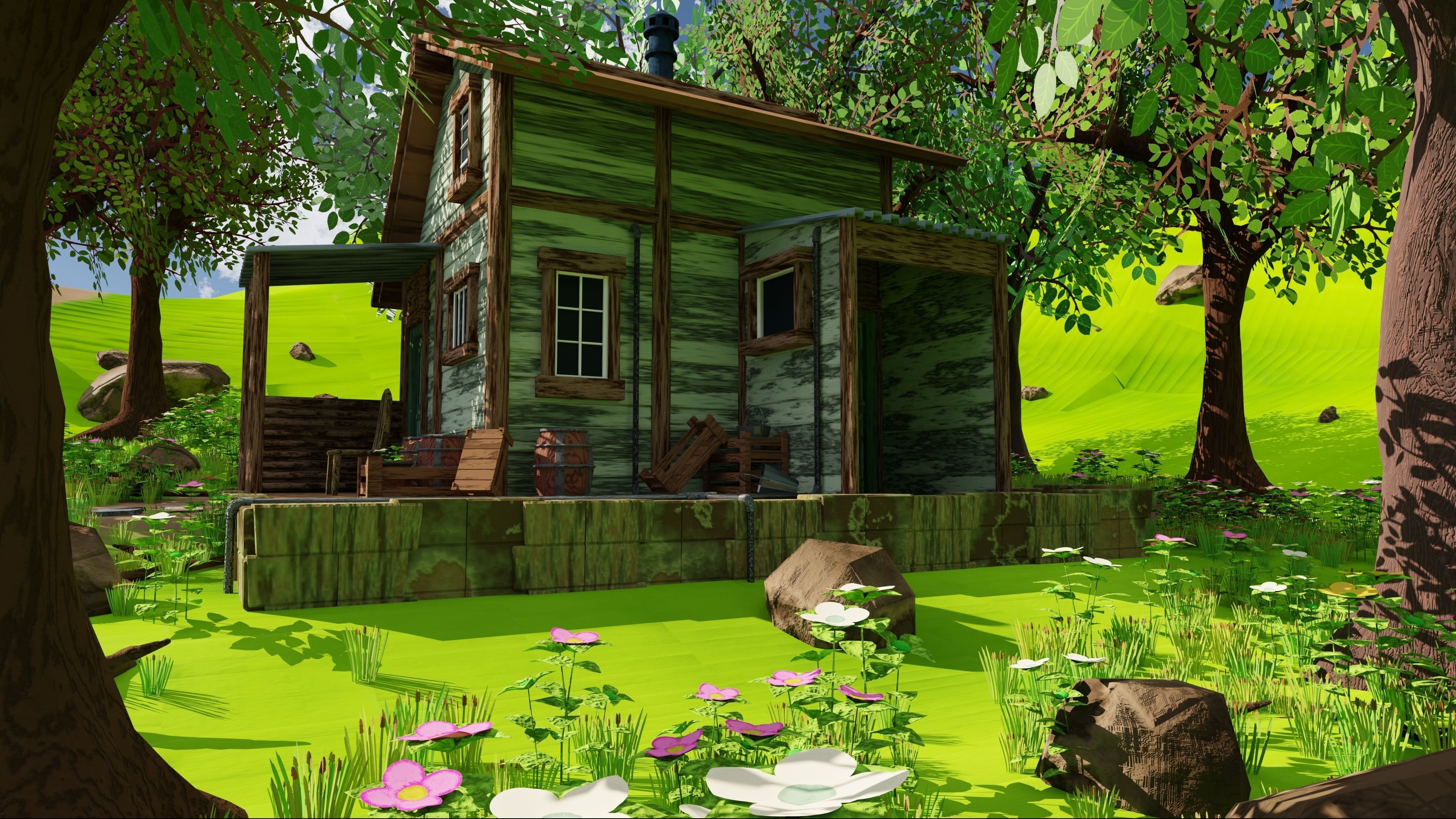 House In Forest 3D model_12