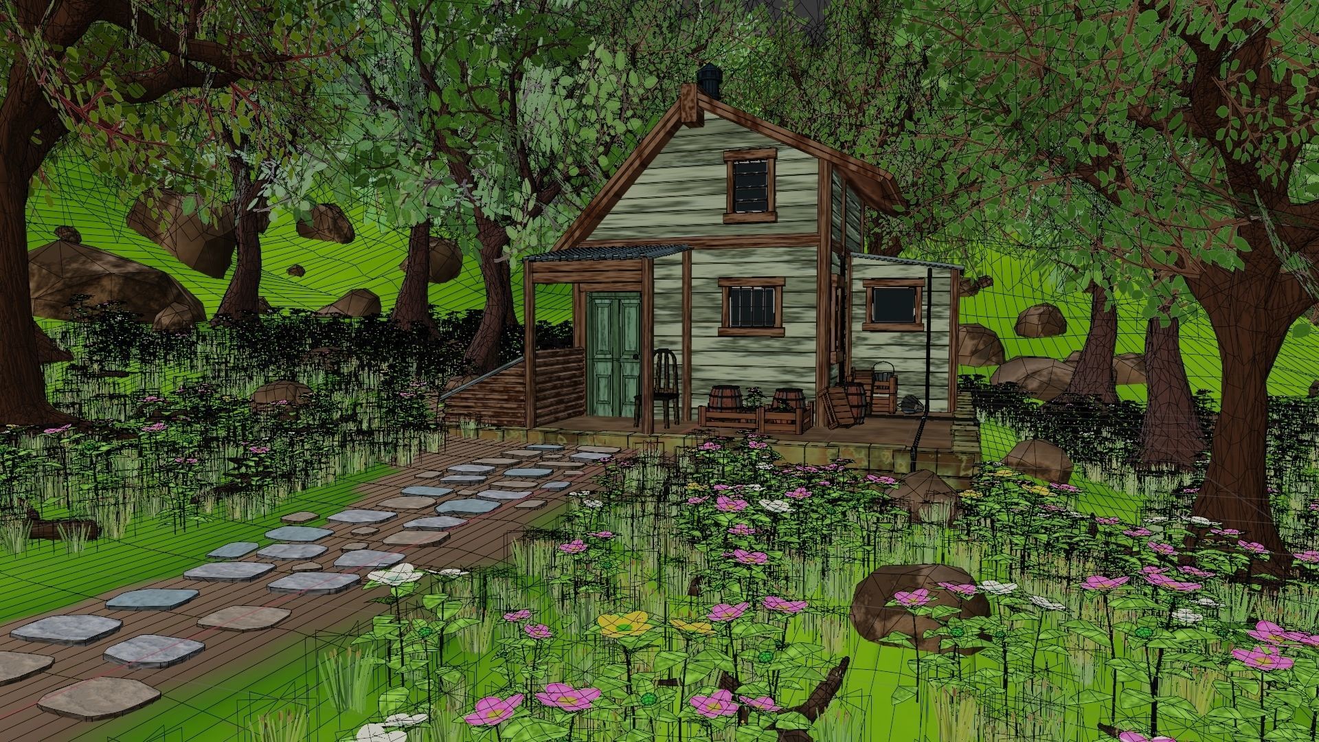 House In Forest 3D model_23