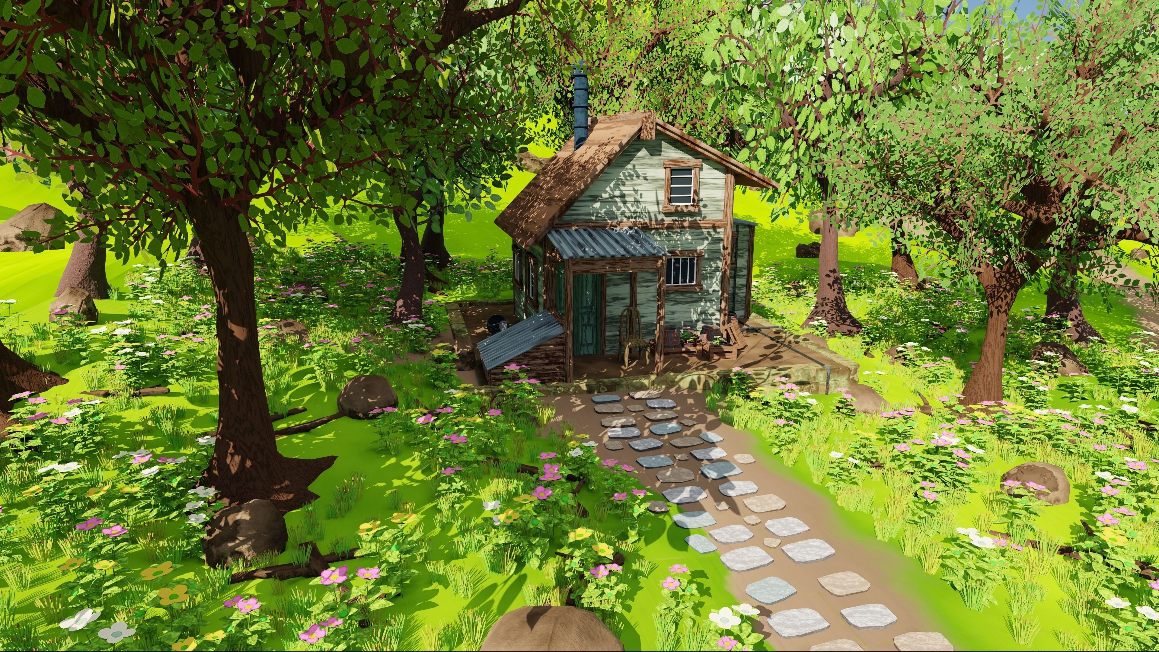 House In Forest 3D model_15