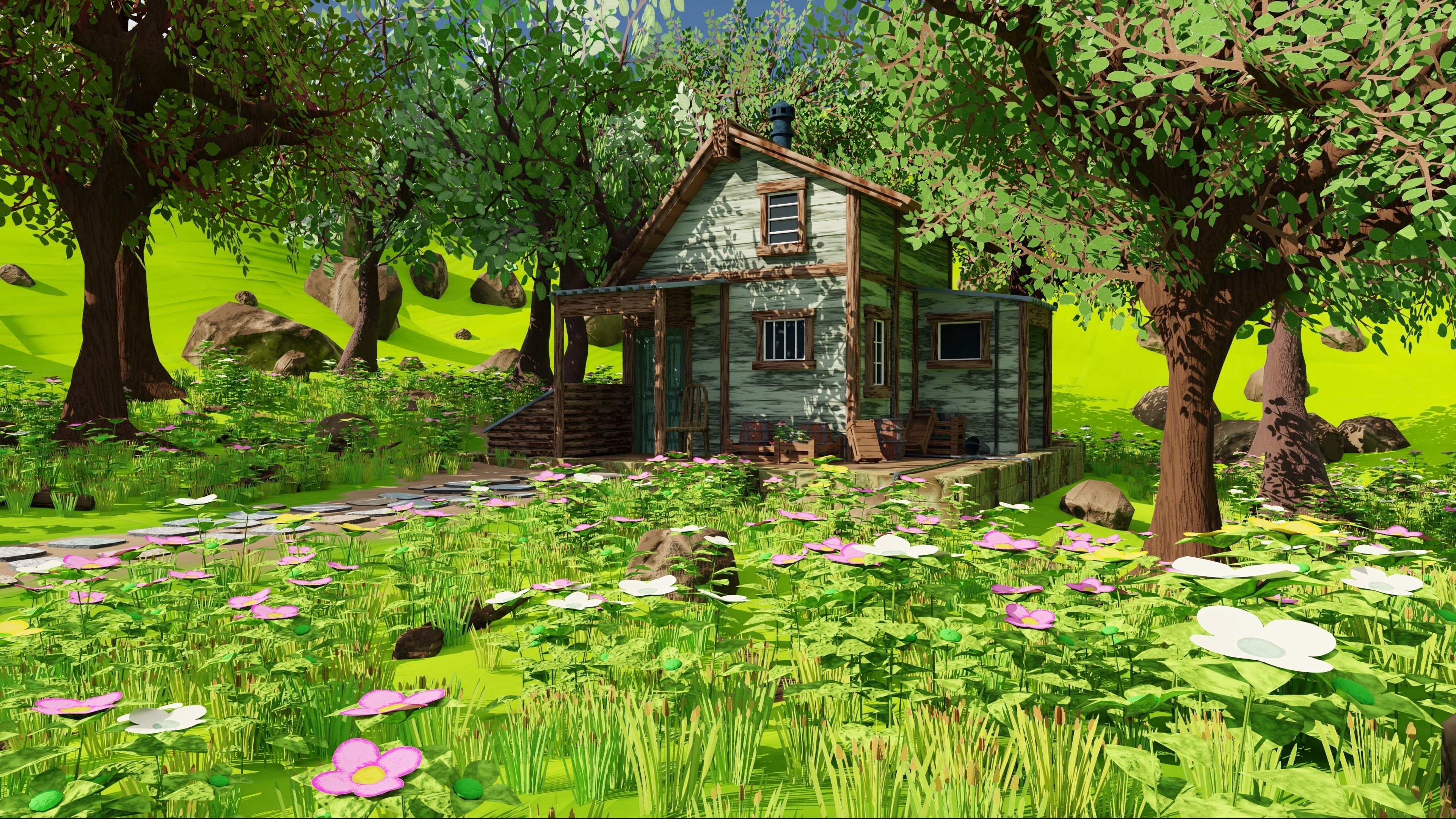 House In Forest 3D model_2