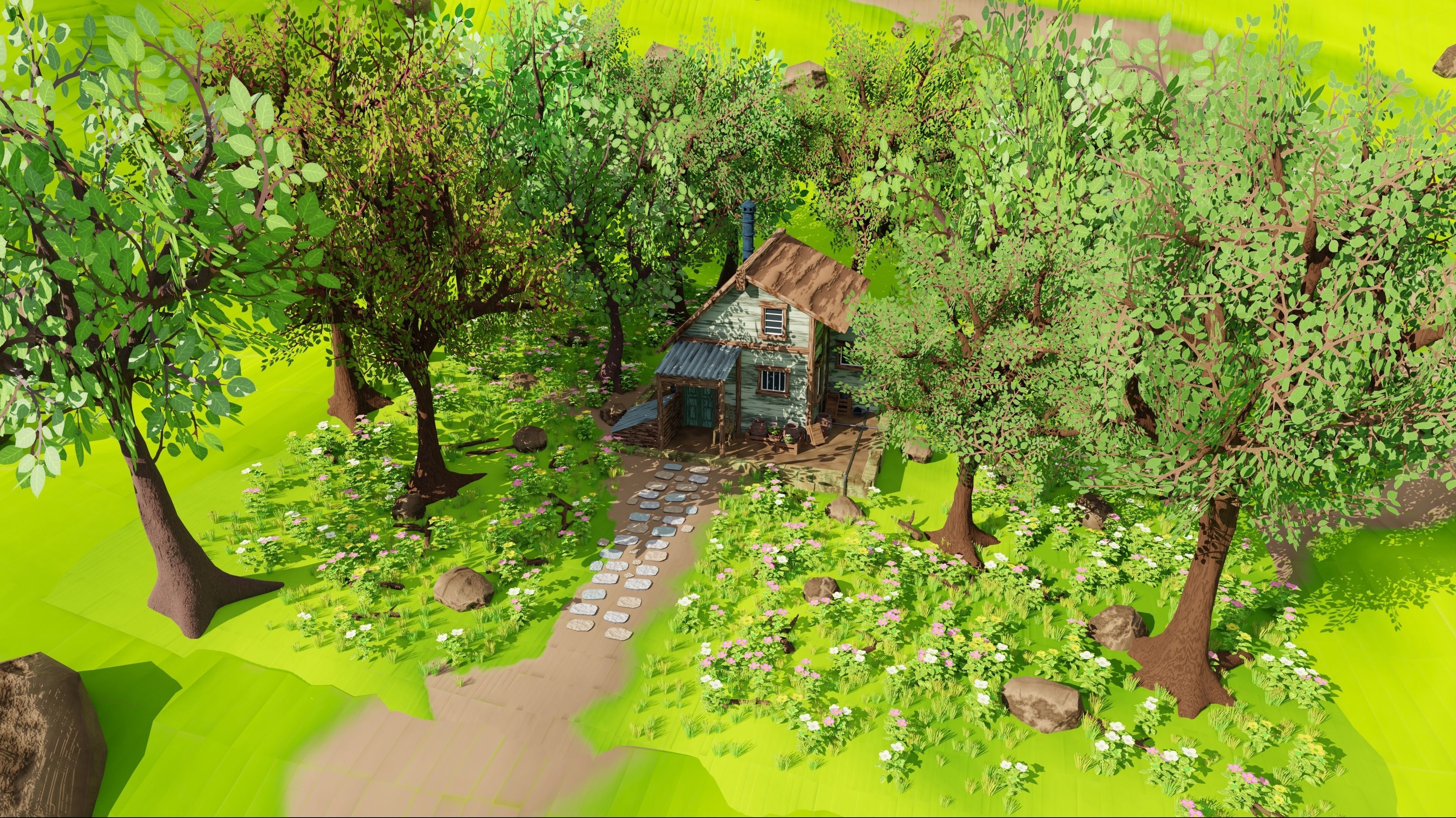 House In Forest 3D model_19