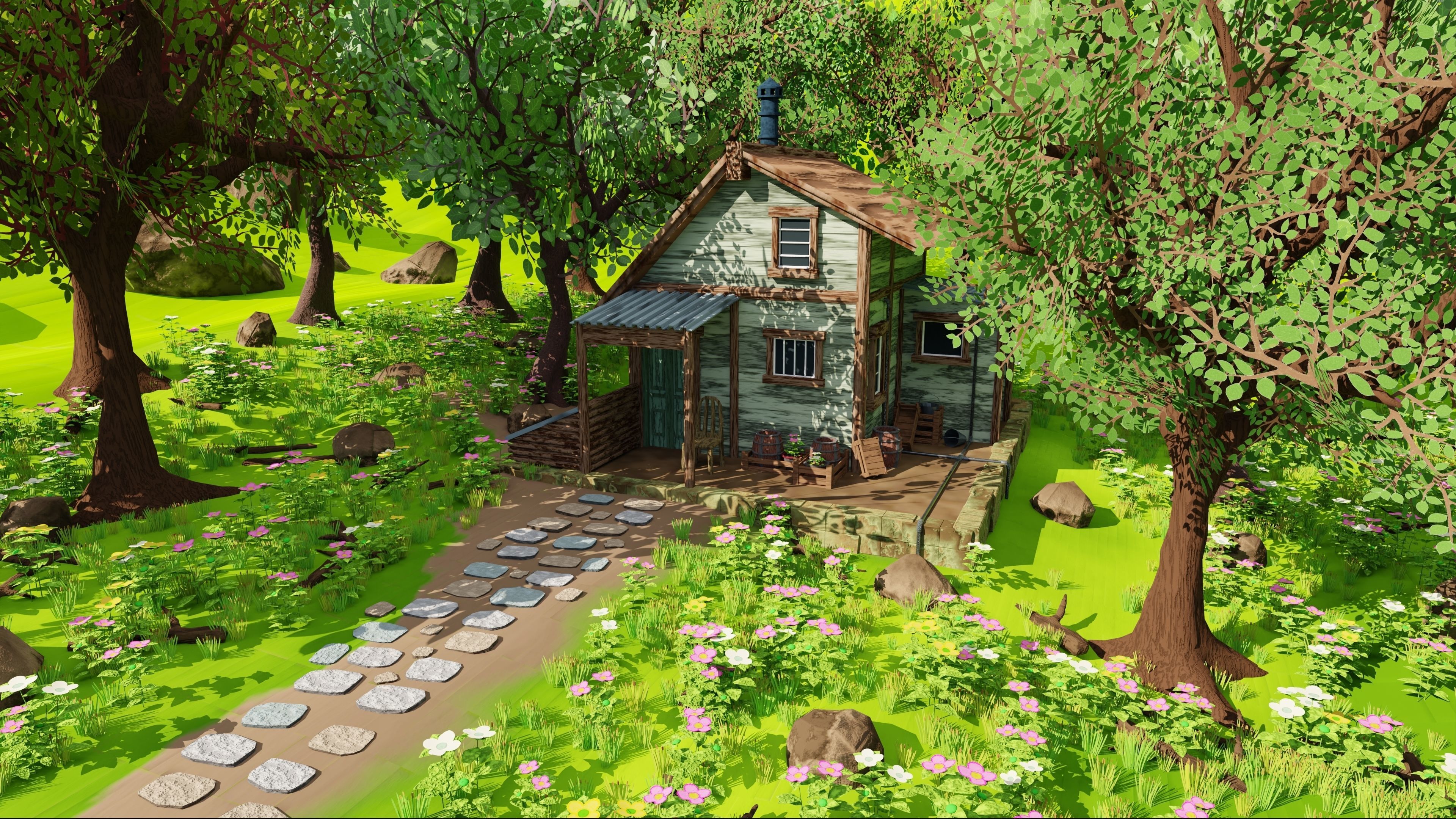 House In Forest 3D model_16