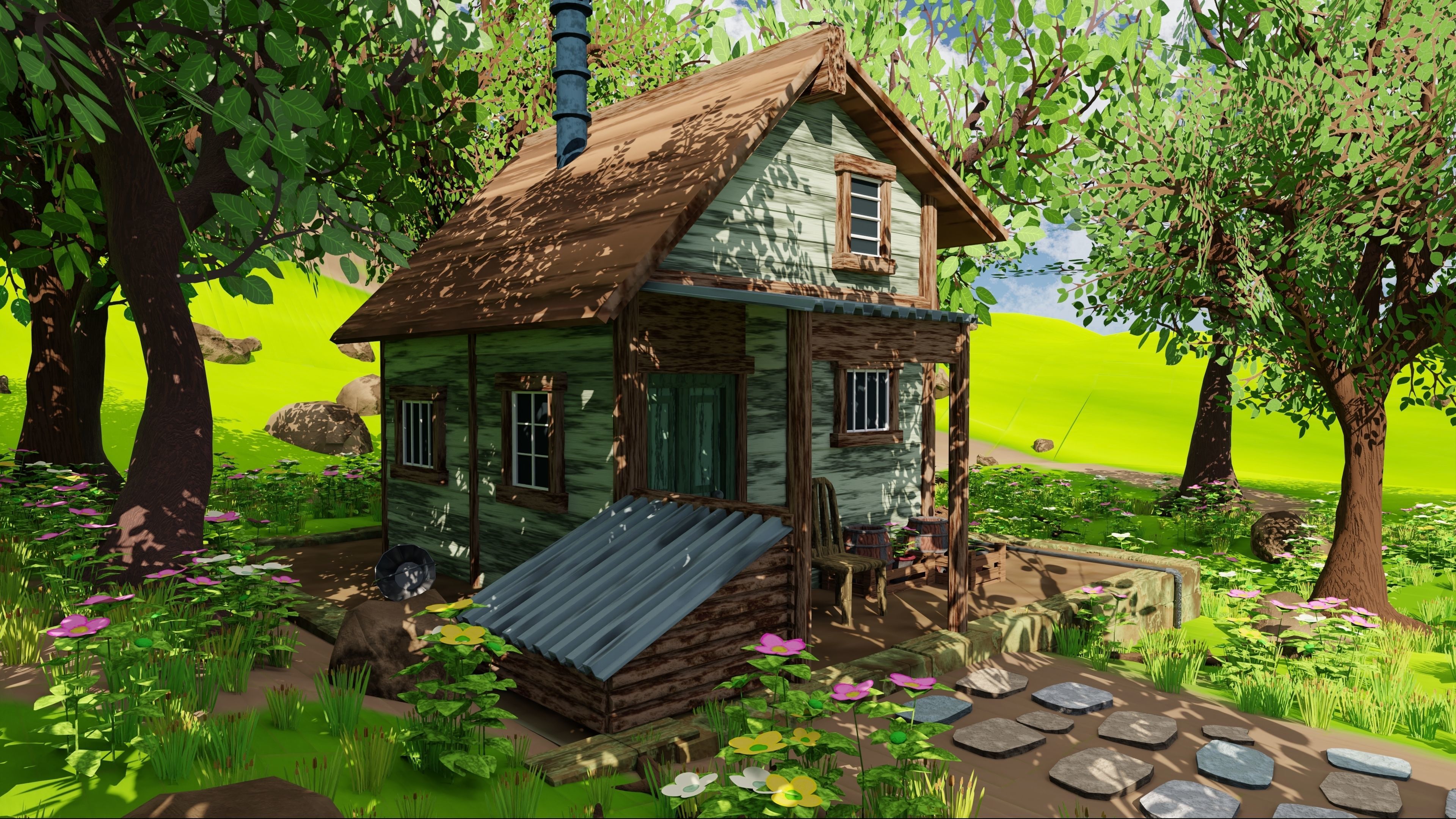 House In Forest 3D model_11