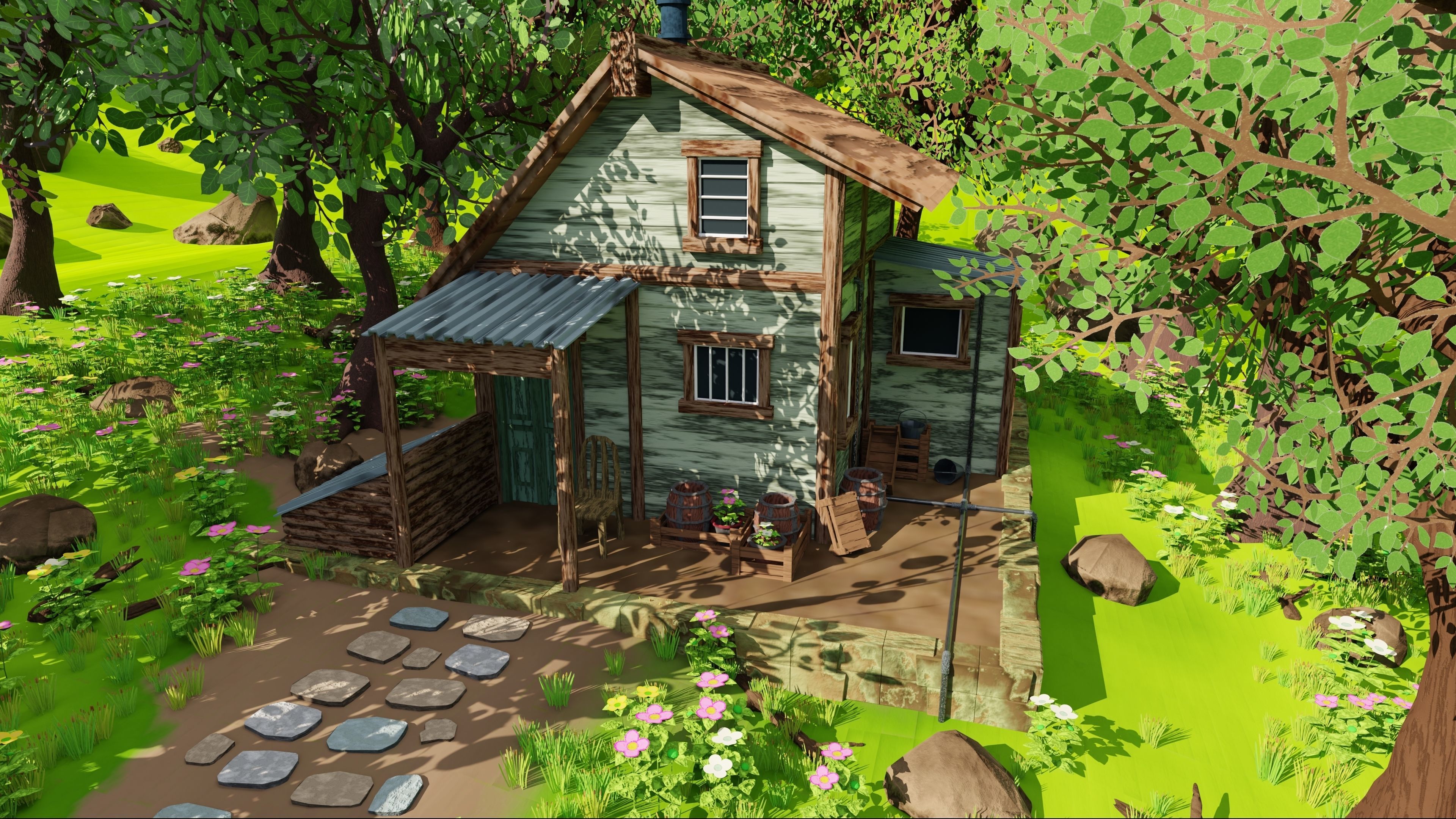 House In Forest 3D model_5