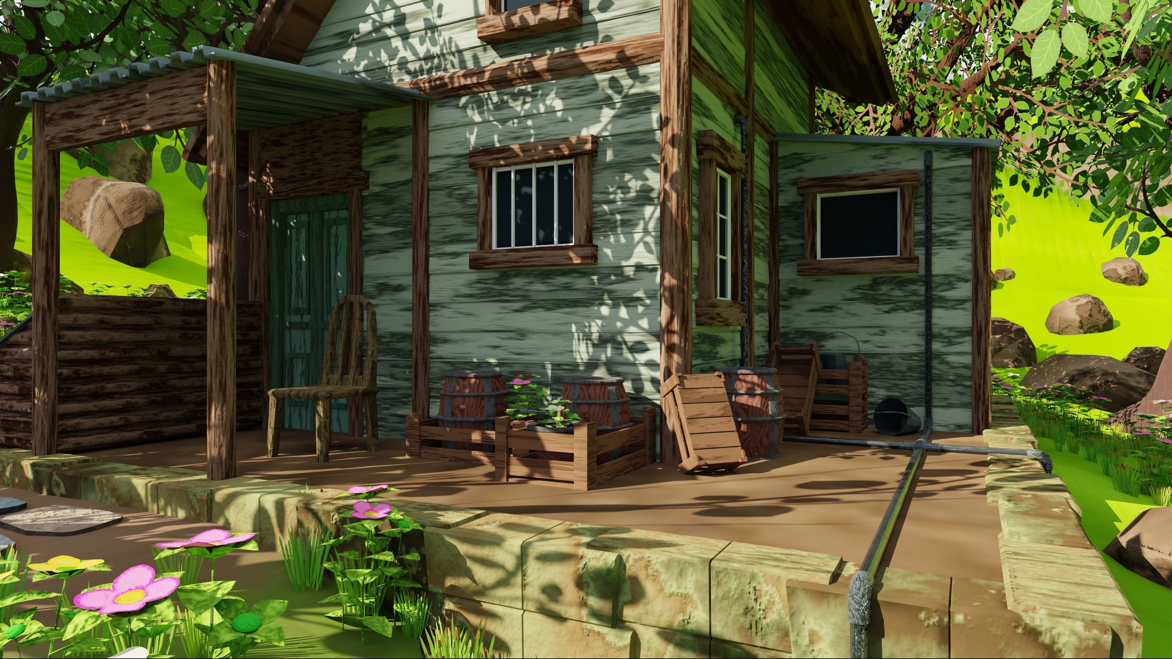 House In Forest 3D model_10