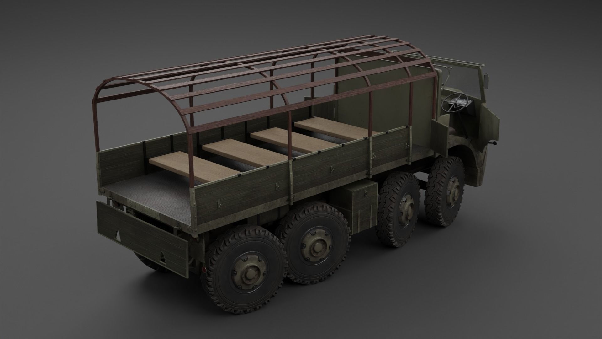 Saurer M8 8x8 Low-poly 3D model_8