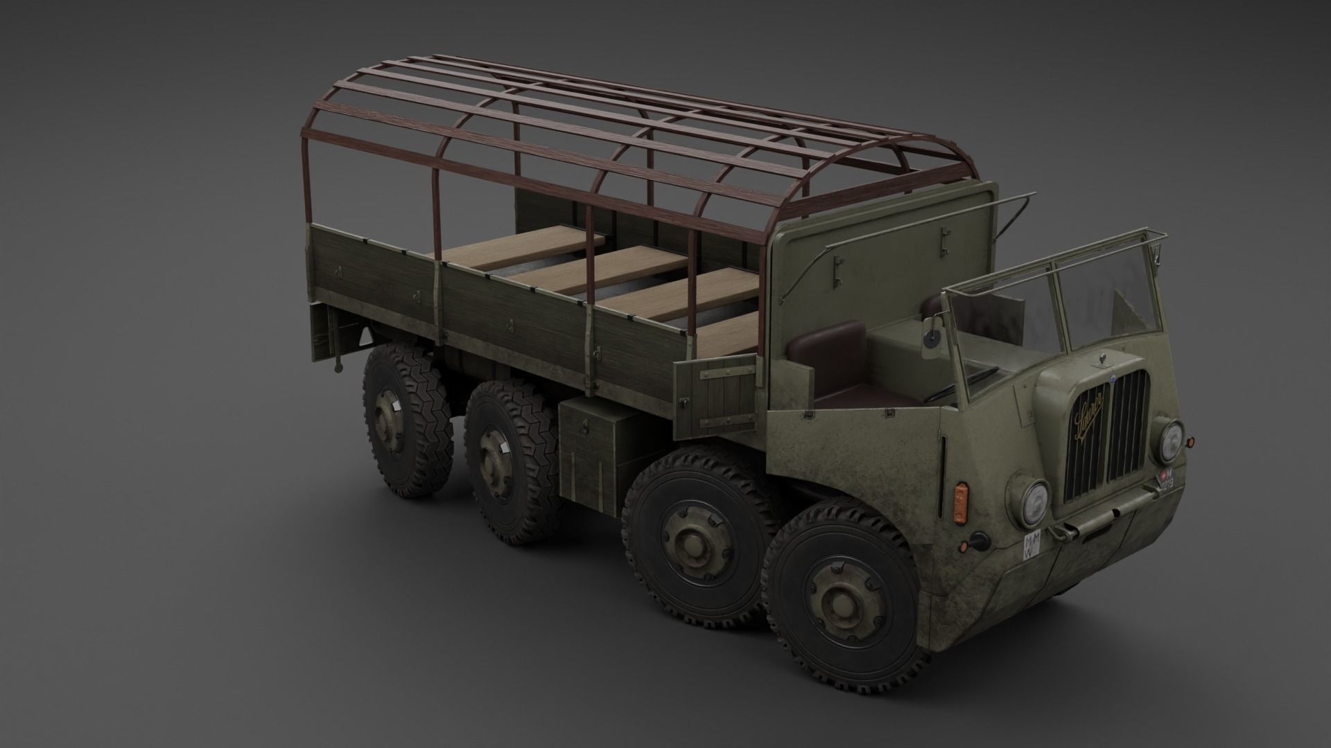 Saurer M8 8x8 Low-poly 3D model_7
