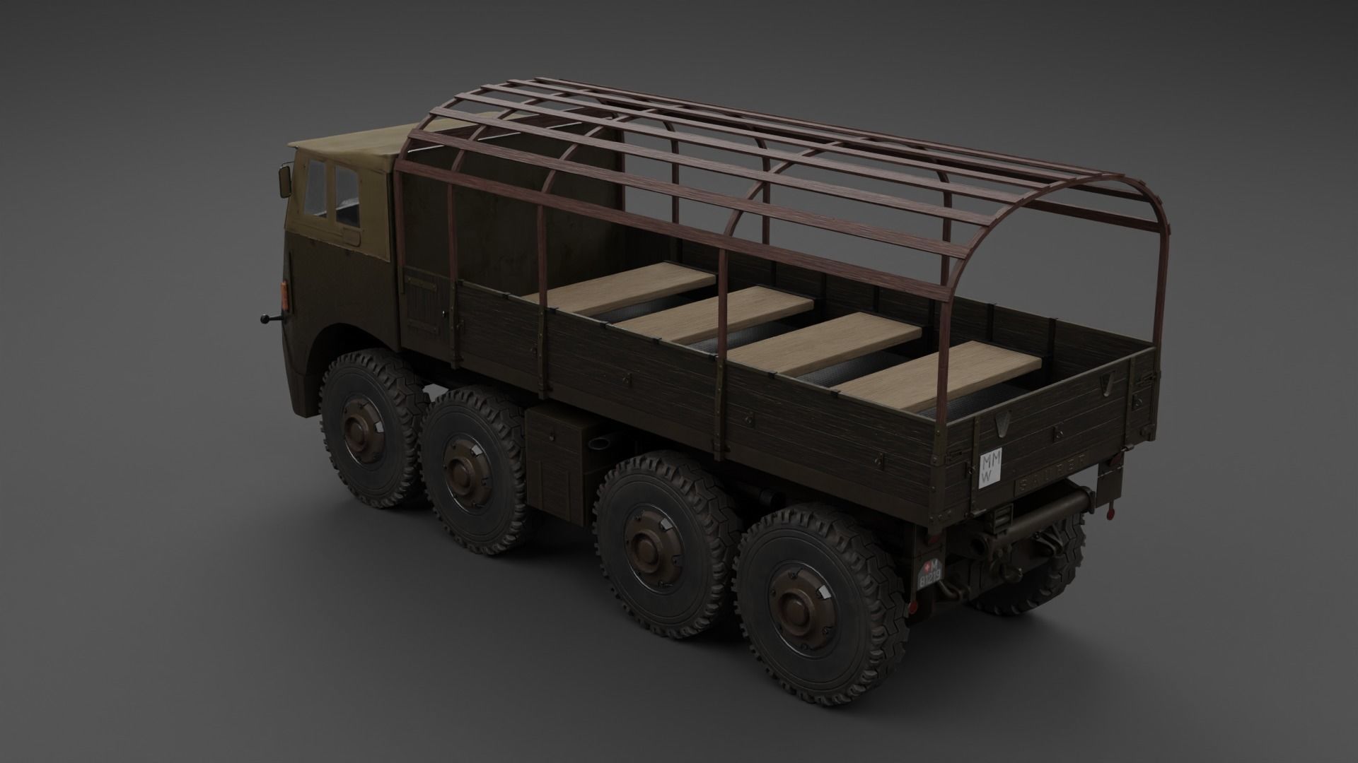 Saurer M8 8x8 Low-poly 3D model_21