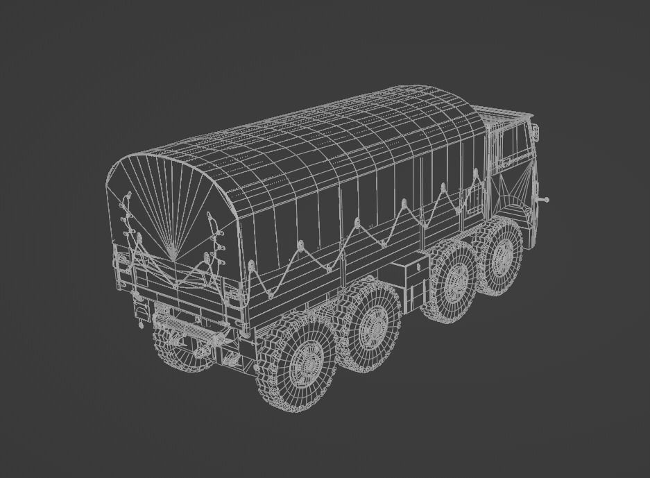 Saurer M8 8x8 Low-poly 3D model_13