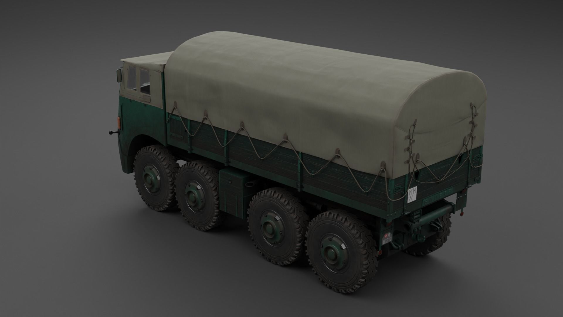 Saurer M8 8x8 Low-poly 3D model_5