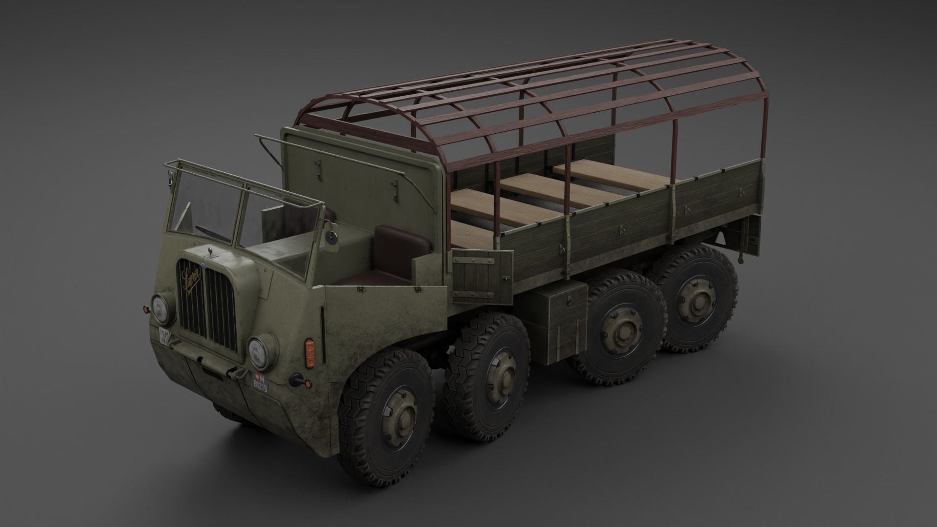 Saurer M8 8x8 Low-poly 3D model_6