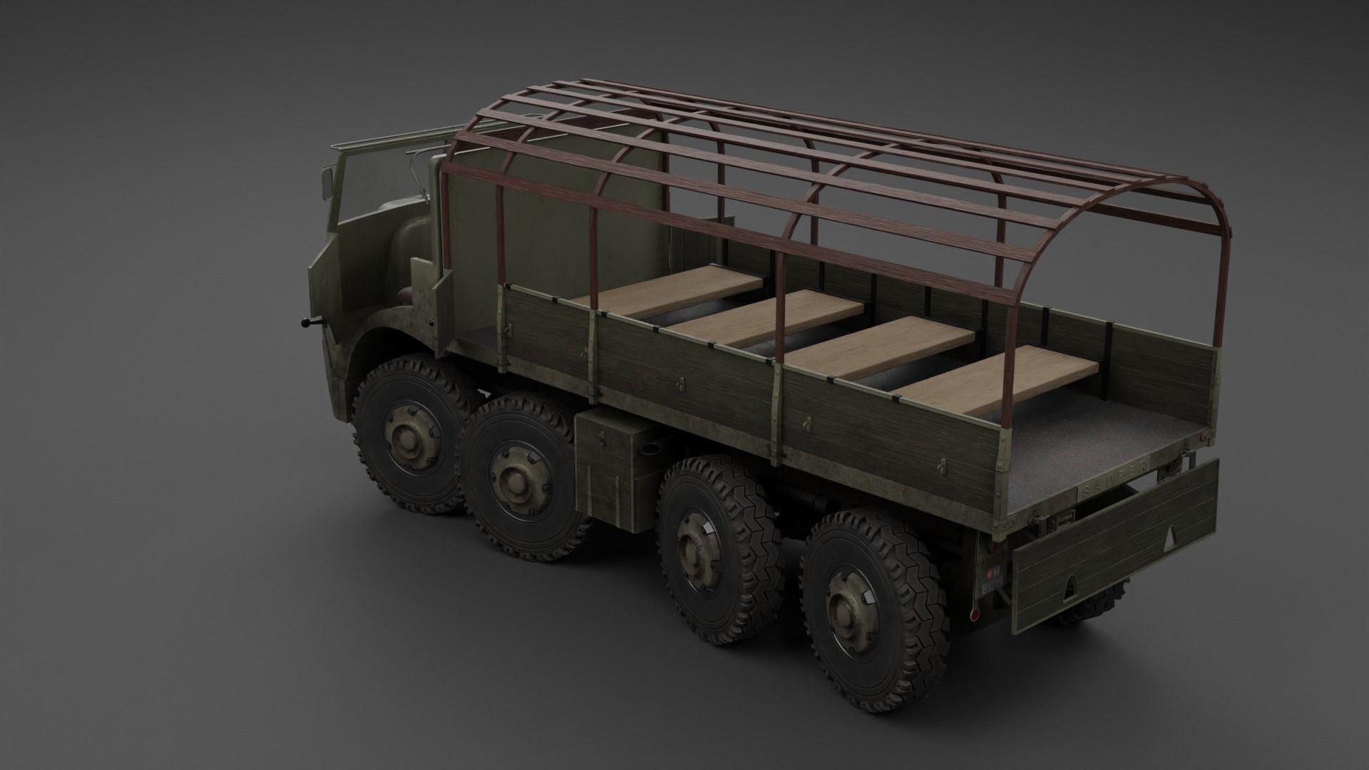 Saurer M8 8x8 Low-poly 3D model_9