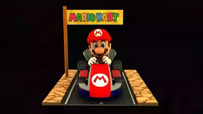 Mario kart Low-poly 3D model