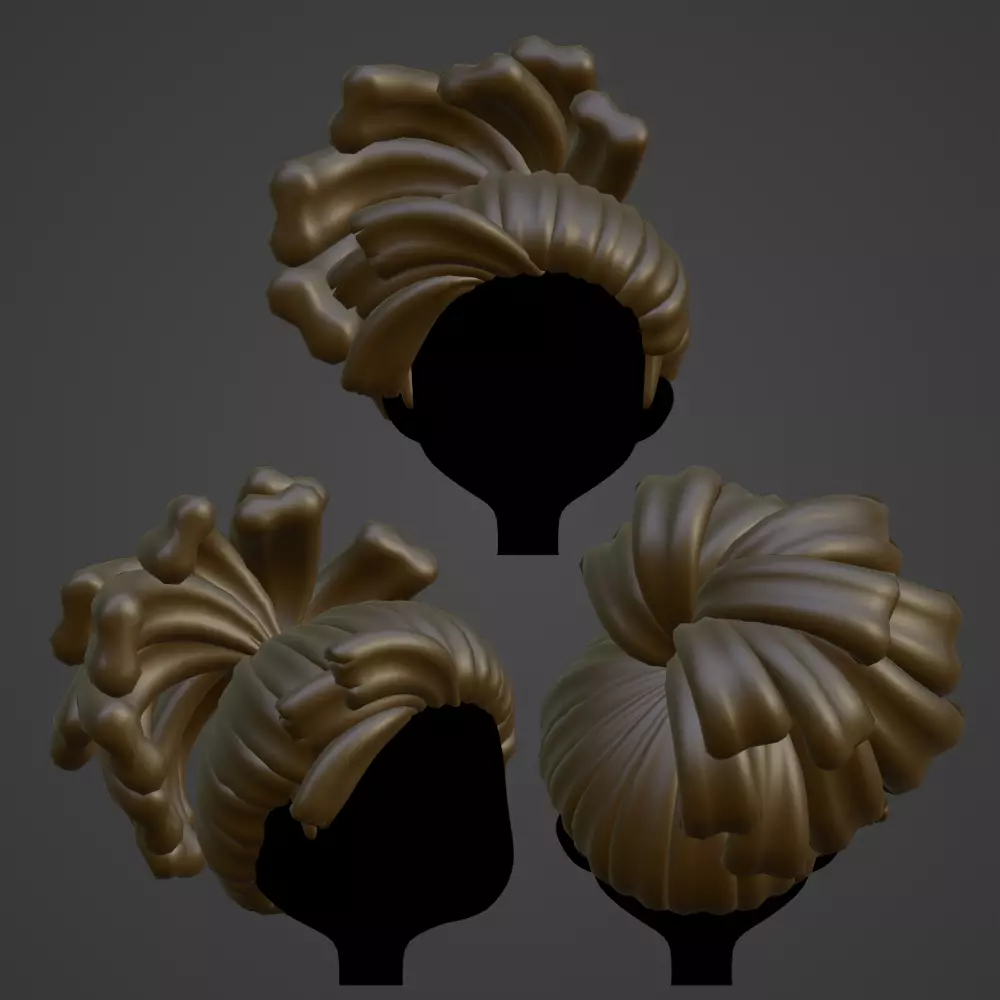 Hair style female 18 3D model_0