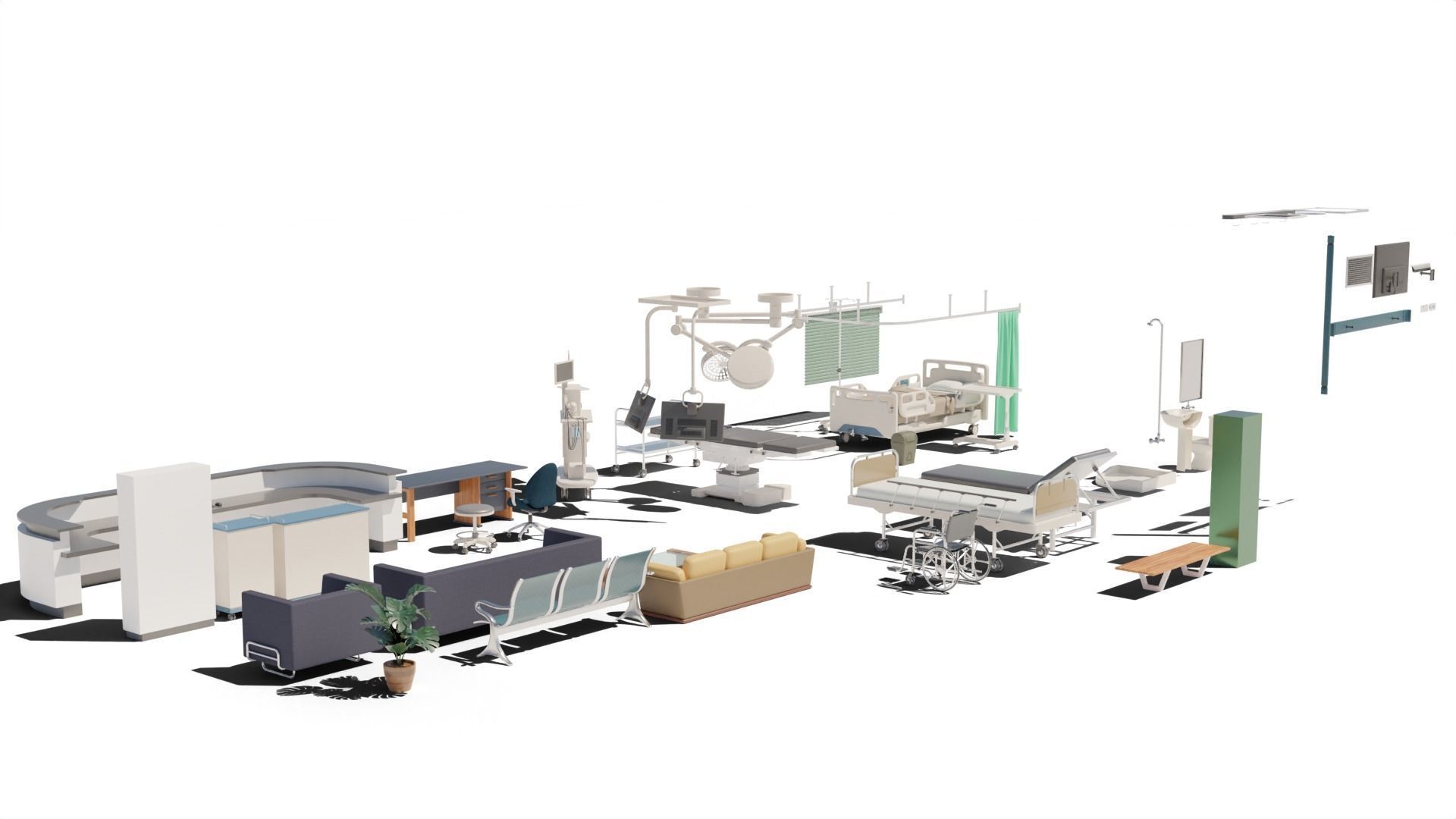 hospital furnitures Collection 3D model_3