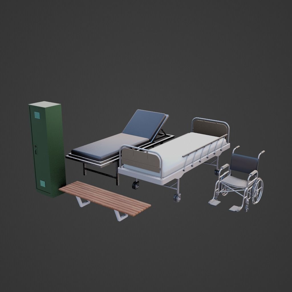 hospital furnitures Collection 3D model_13