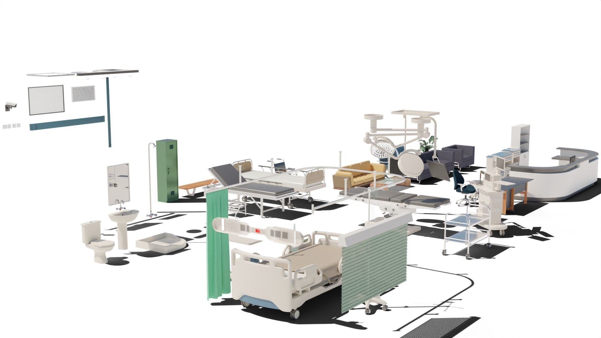 hospital furnitures Collection 3D model_4