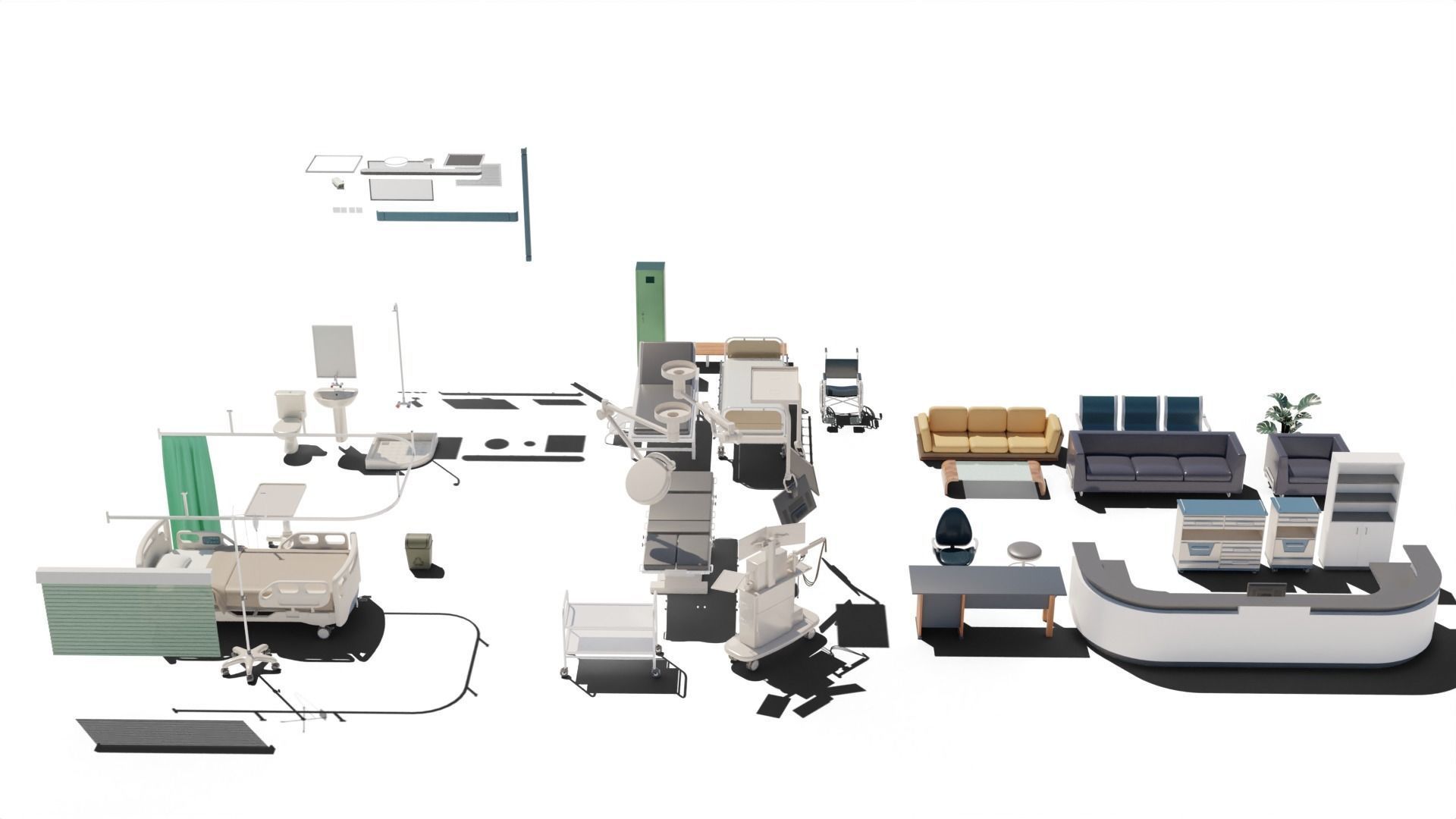 hospital furnitures Collection 3D model_1