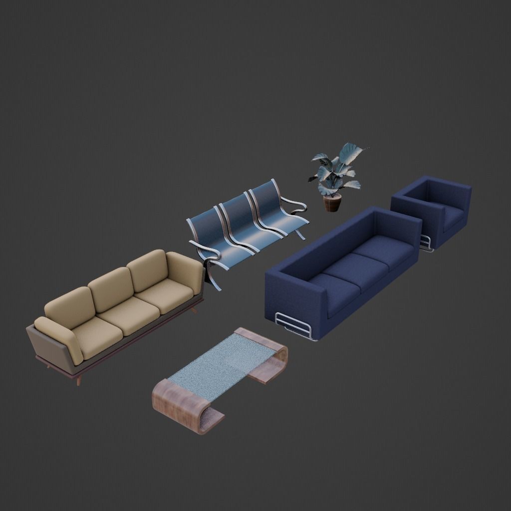 hospital furnitures Collection 3D model_16