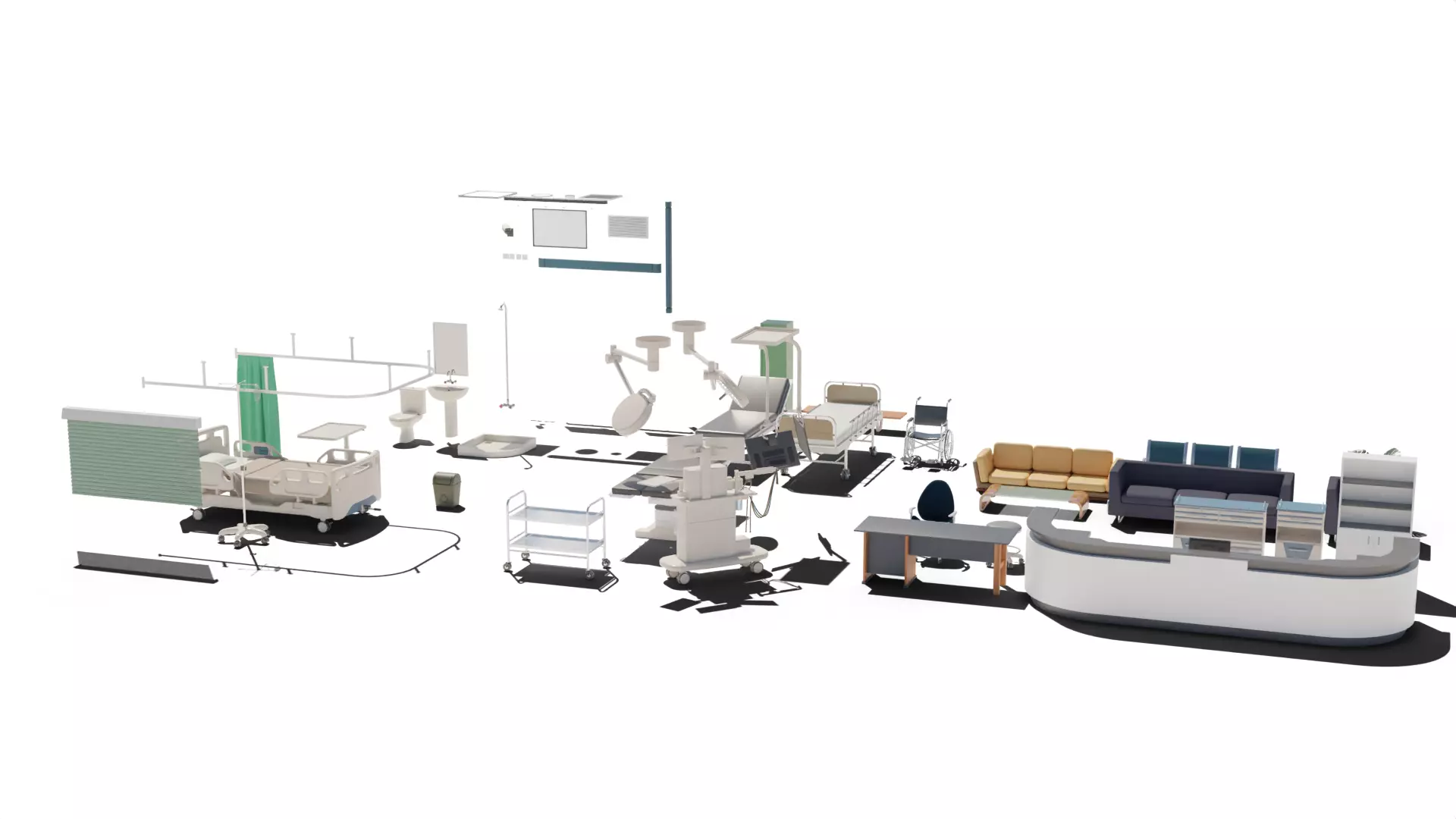 hospital furnitures Collection 3D model_0