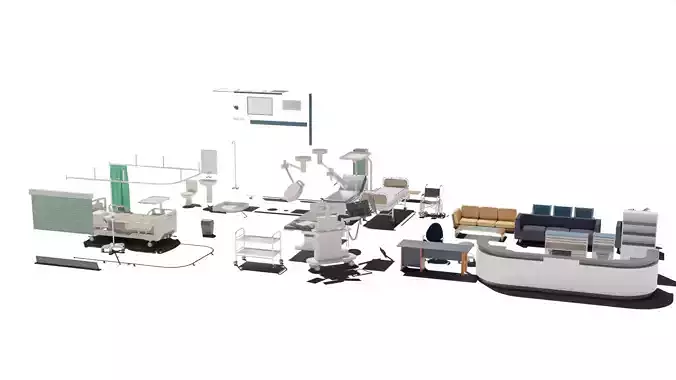 hospital furnitures Collection 3D model
