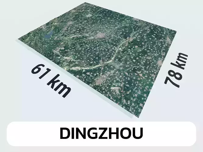 Dingzhou China City Landscape 3D Model