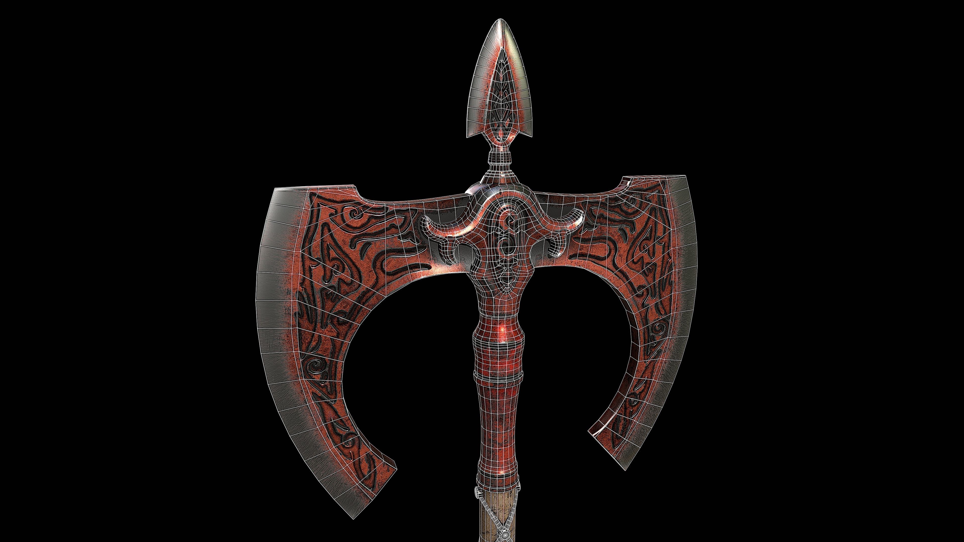 Ax of War Low-poly 3D model_6