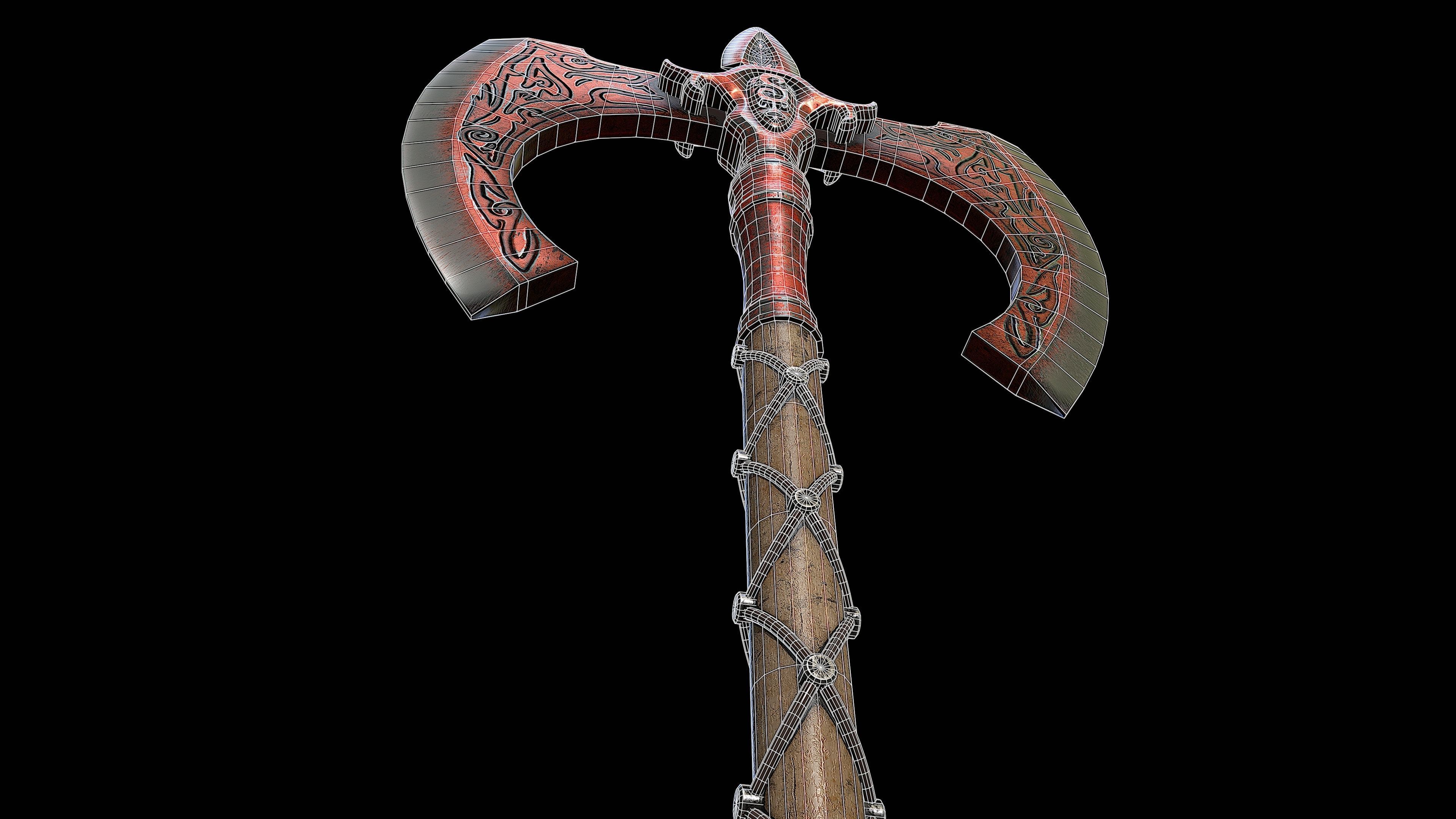 Ax of War Low-poly 3D model_7