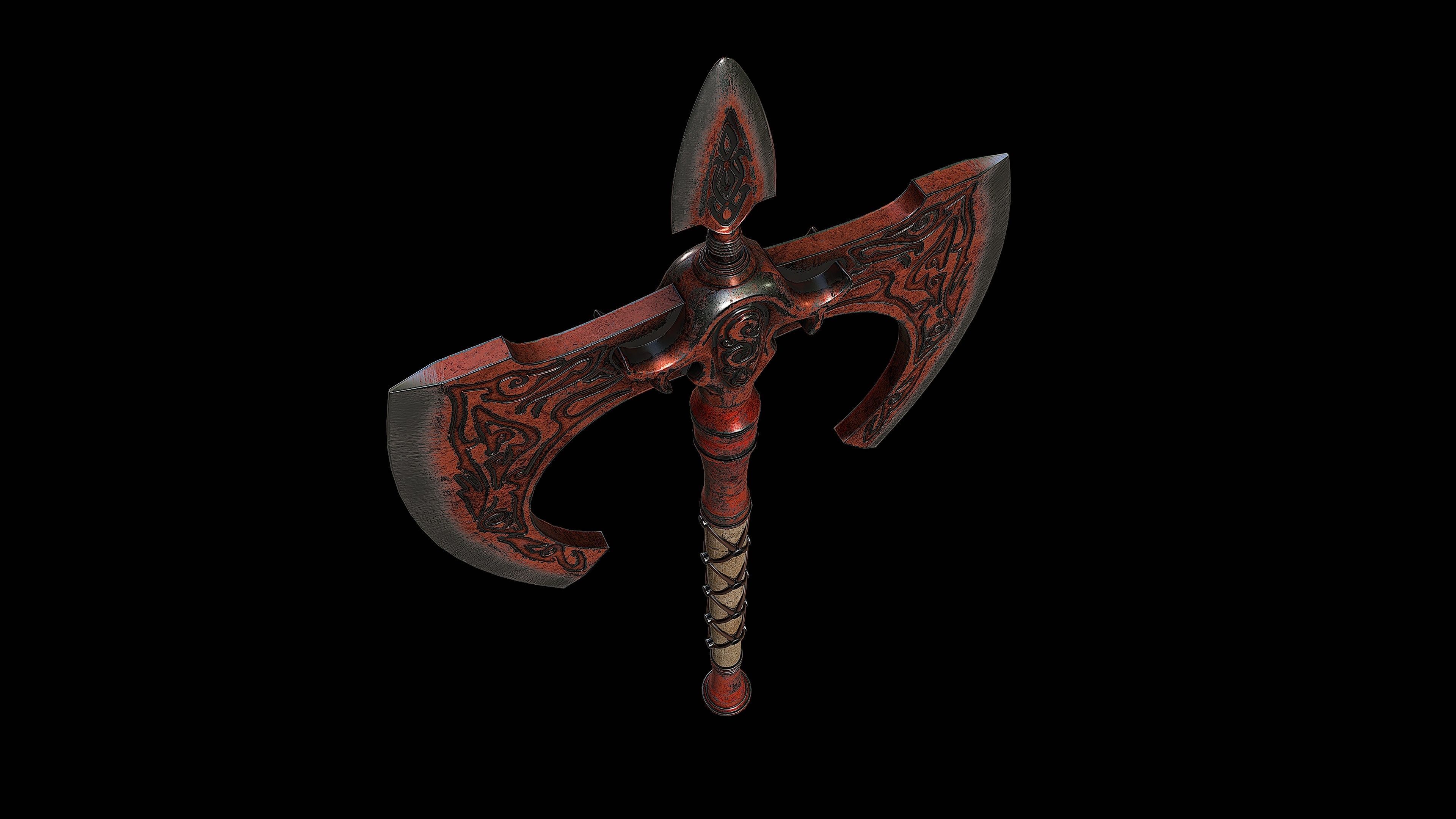 Ax of War Low-poly 3D model_3