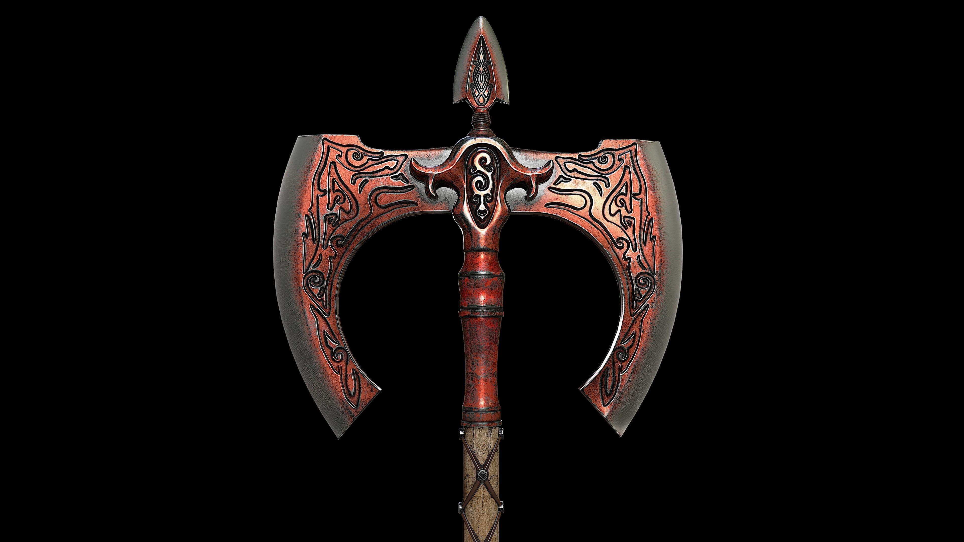 Ax of War Low-poly 3D model_4