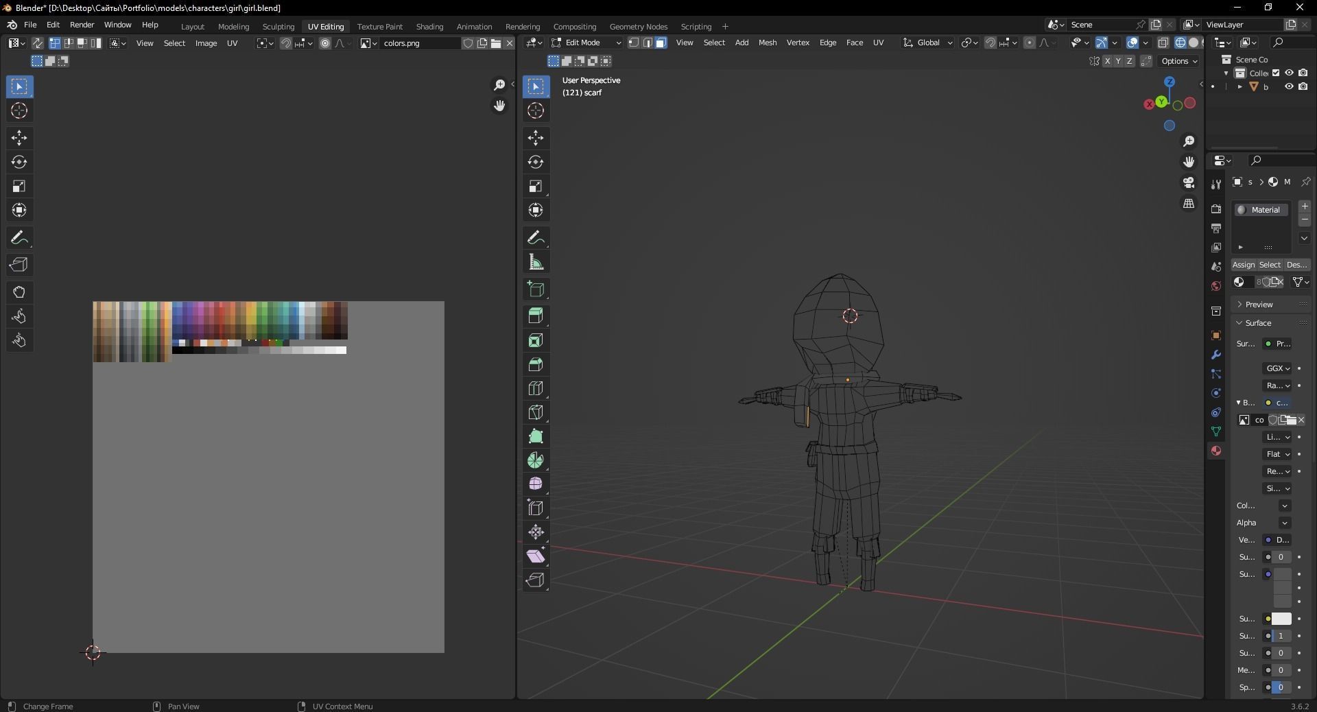 Low-poly stylized girl game-ready Low-poly 3D model_6