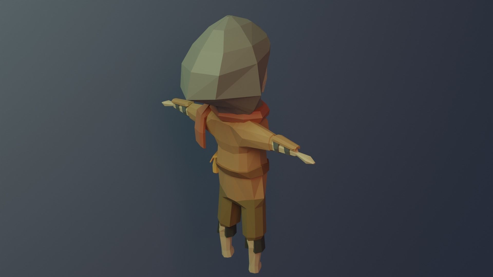 Low-poly stylized girl game-ready Low-poly 3D model_3