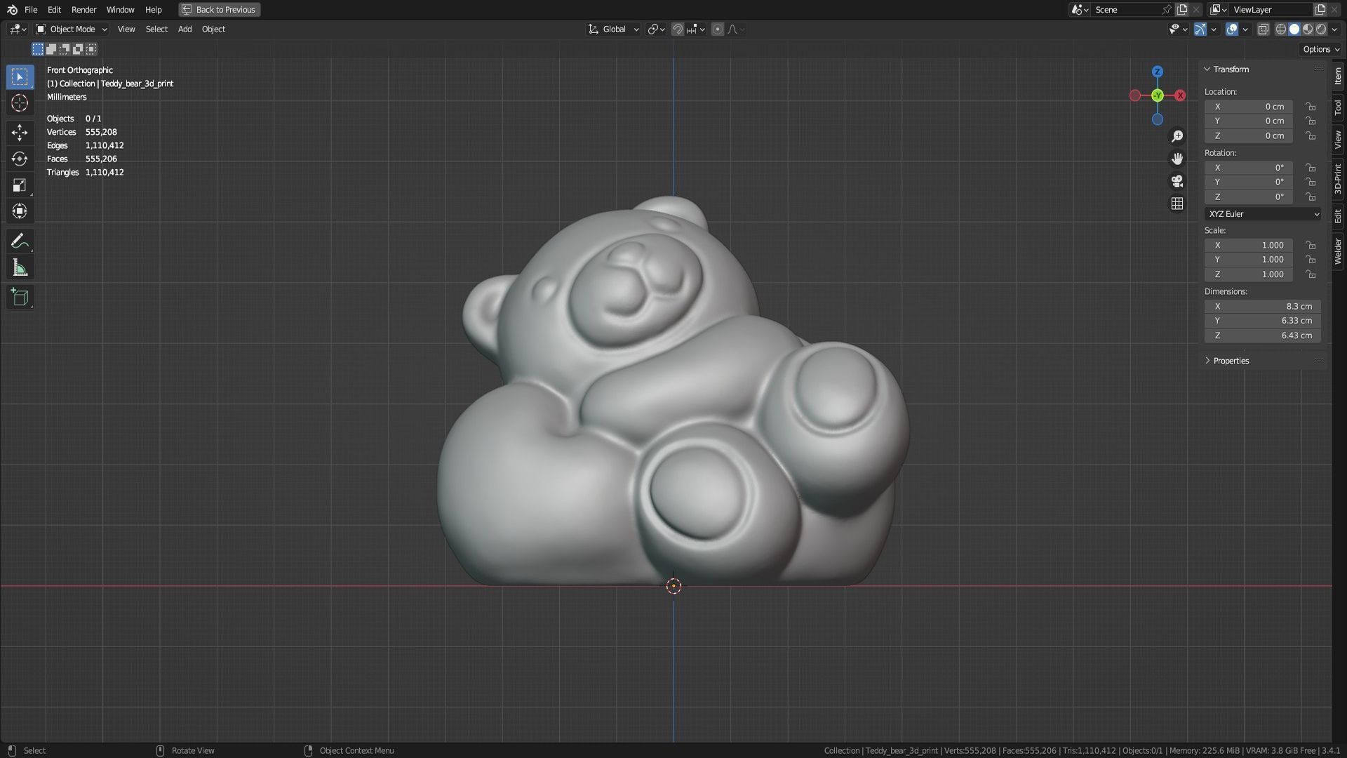 Ceramic Teddy bear 3D print model_12