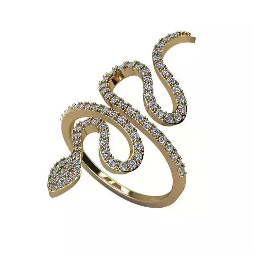 Snake Ring Diamond 3D print model