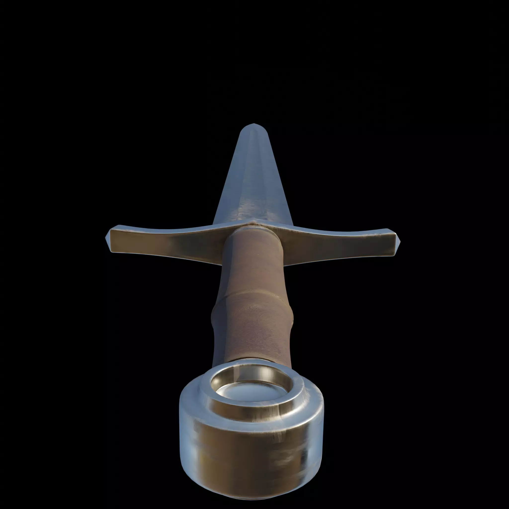 medieval fighting sword Low-poly 3D model_0