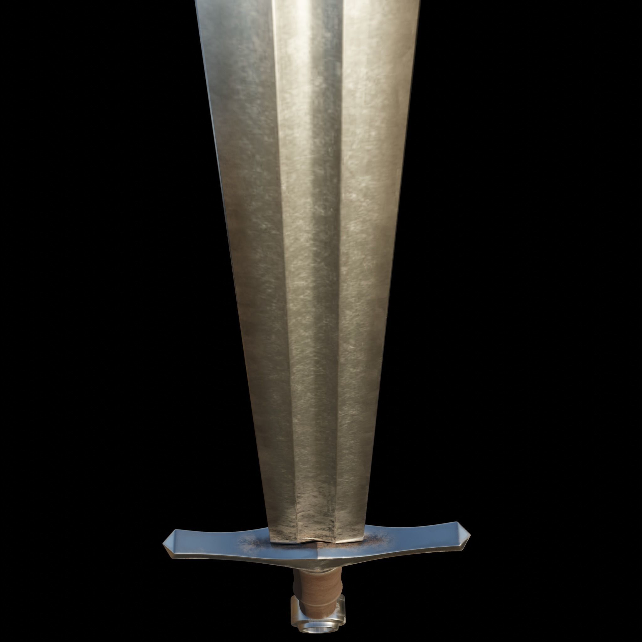 medieval fighting sword Low-poly 3D model_8