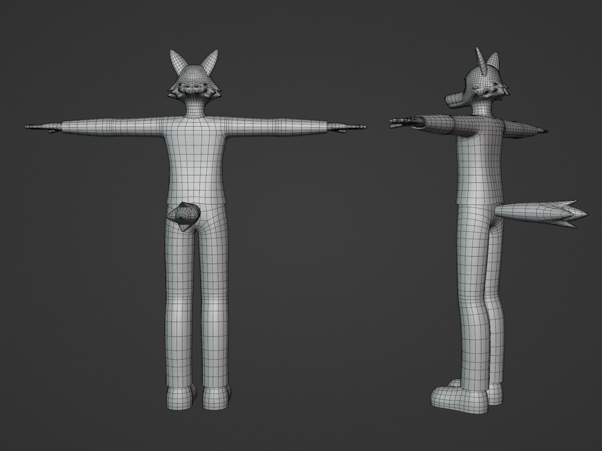 General Furry Wolf Male No2 OC 3D model_3