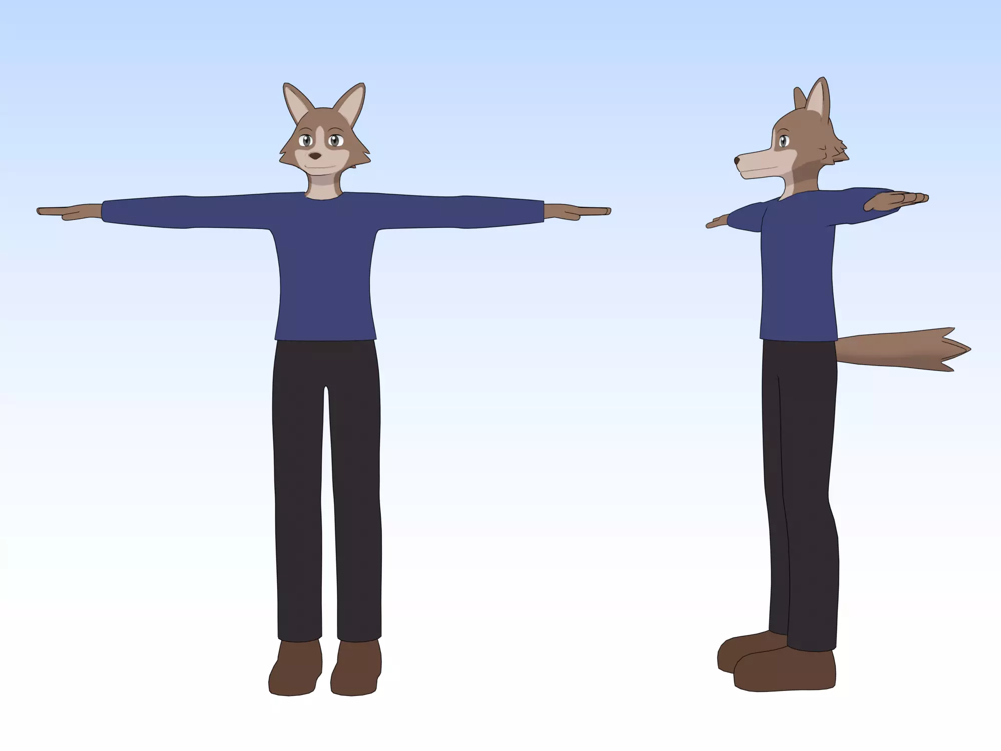 General Furry Wolf Male No2 OC 3D model_0