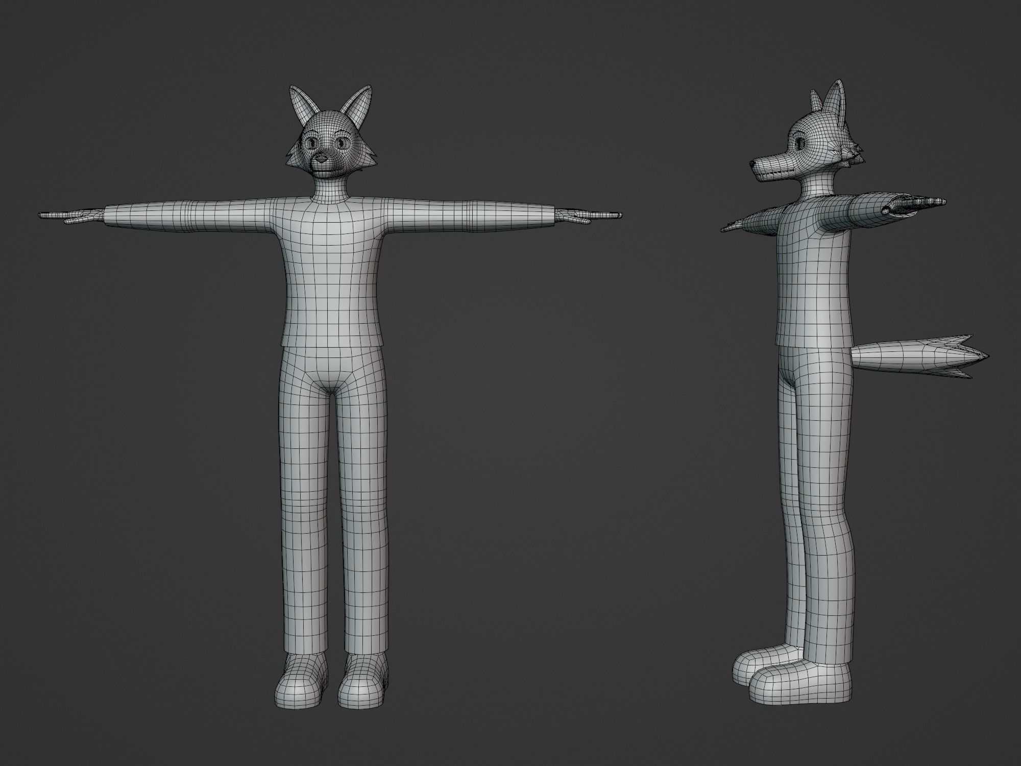 General Furry Wolf Male No2 OC 3D model_2