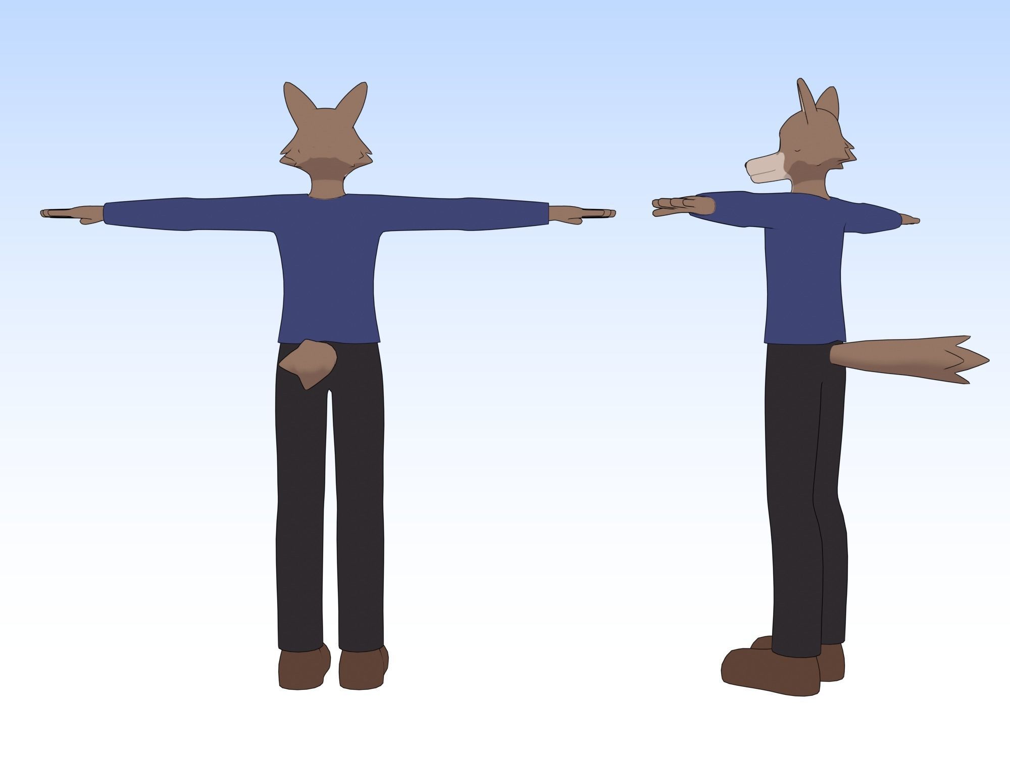 General Furry Wolf Male No2 OC 3D model_1