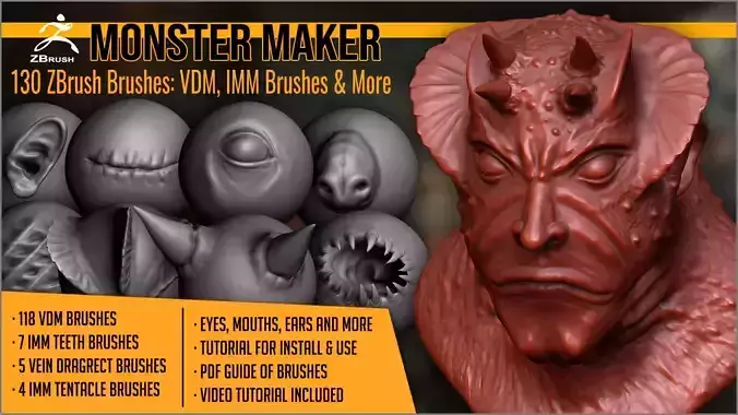 Monster Maker 130 ZBrush brushes