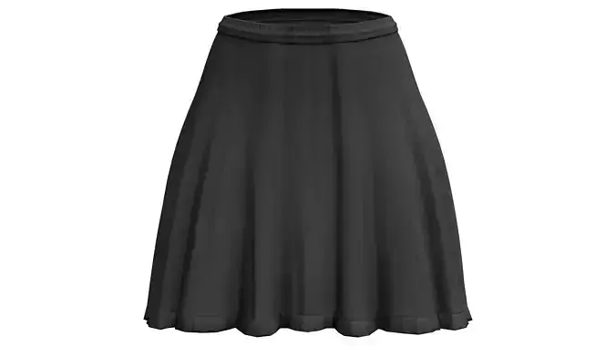Womens Classic Ruffled Knee Length Skirt