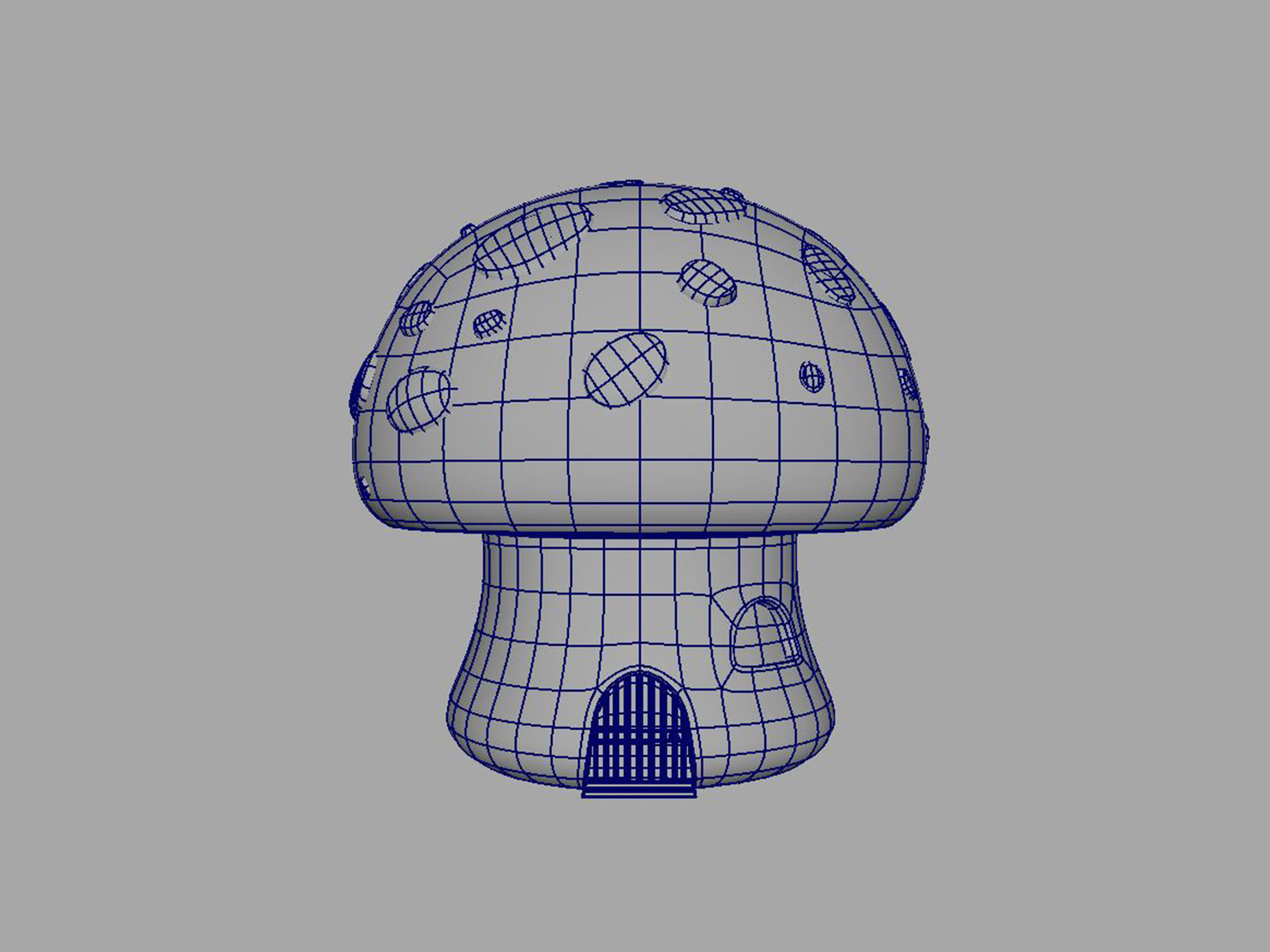 fly agaric man and his house 3D model_5